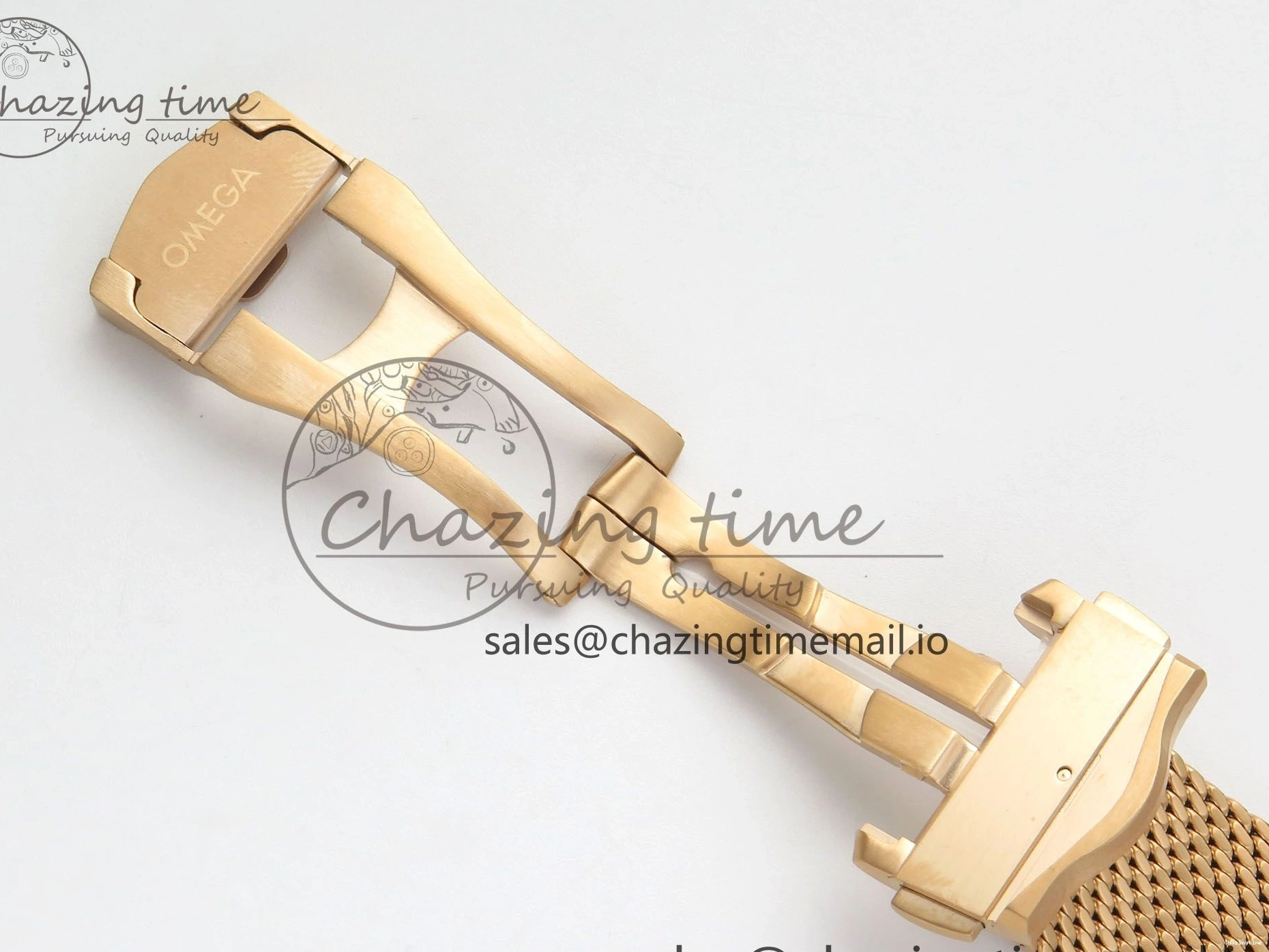 0322 Stylish Seamaster 300M Diver Rose Gold VSF 1:1 Best Edition Black Dial on Mesh Bracelet A 7662